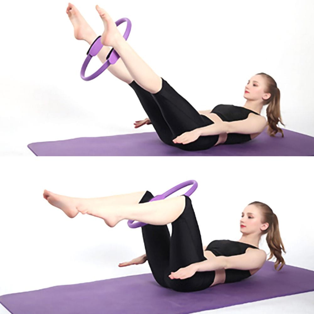 Purple Pilates ring made of flexible material for fitness and yoga exercises shown in the front view