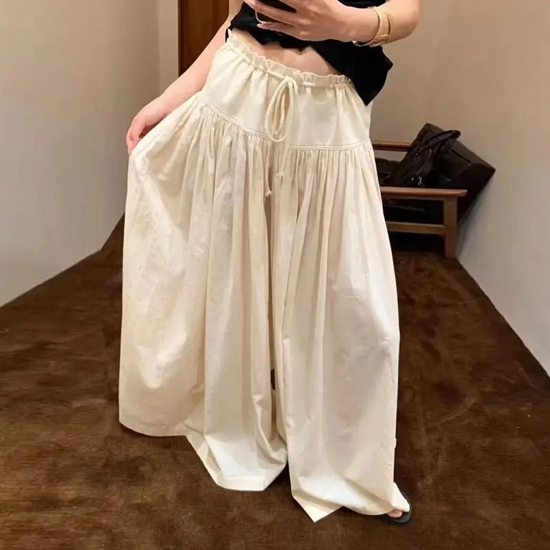 Wide Leg Pants, Women's Summer New Style, High-end Fashion, Simple and Hanging Casual Pants