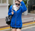 Women Hoodies Sweatshirt Casual Coat Large Size Ladies Velvet Thickening Warm Hooded Zipper Jacket Cardigan Jacket For Female
