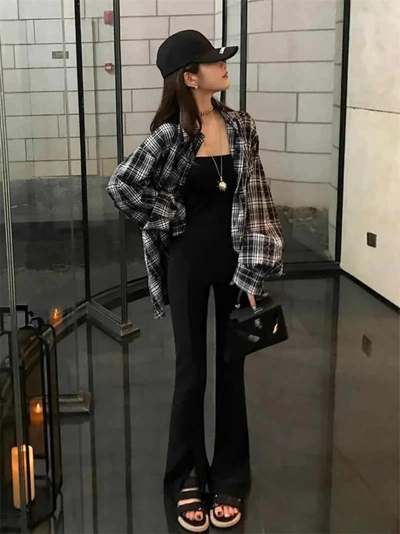 Woman Blouses Woman Clothes Autumn new Rhinestones Shiny Plaid Single-breasted Shirt Women's Casual Loose Wind Shirt tide Coat