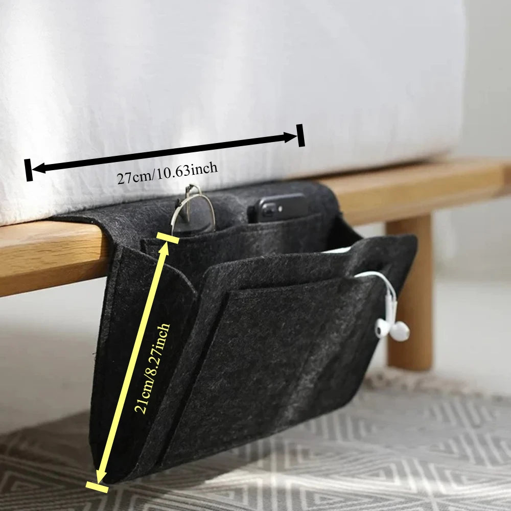 Storage Box Hang Bag Felt Dormitory Bed Sofa Bedroom Carpet Store Content for CD Magazines Stationery Pad Mobile Phones Sundries
