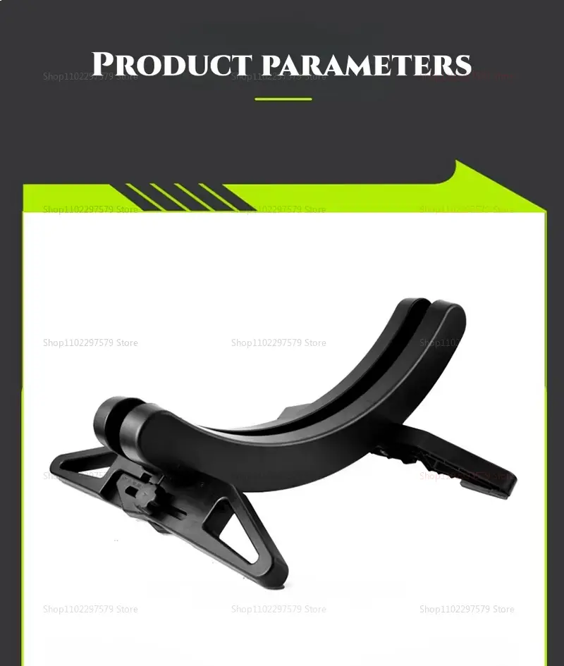 Support de stationnement pour vélo réglable en plastique noir, doté d’une conception en forme de U courbé et de deux bras de serrage réglables pour un rangement sécurisé du vélo.