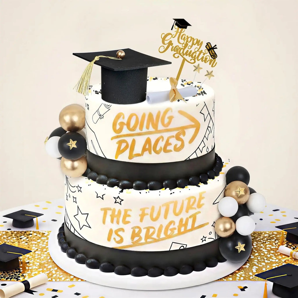 Graduation Cake Toppers Graduations Cap Congrats Grad Cake Decorations for 2026 High School College Senior Graduation Supplies