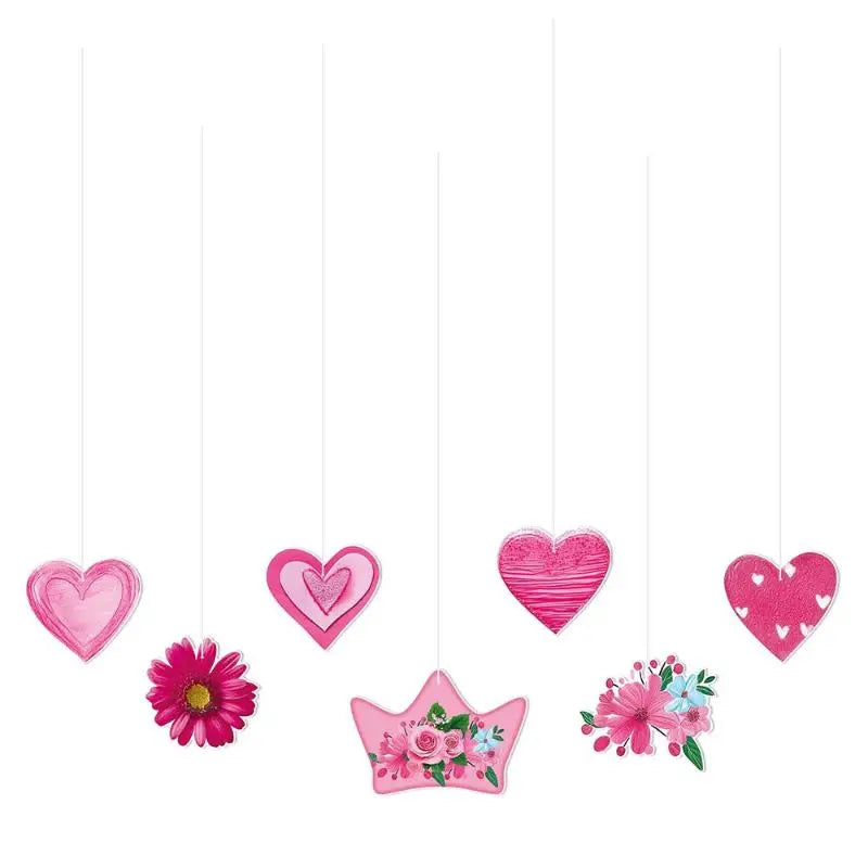Happy Mother's Day Paper Pendant Banner Mother's Day Pink Party Decoration Heart Flower Mom Day Paper Garlands