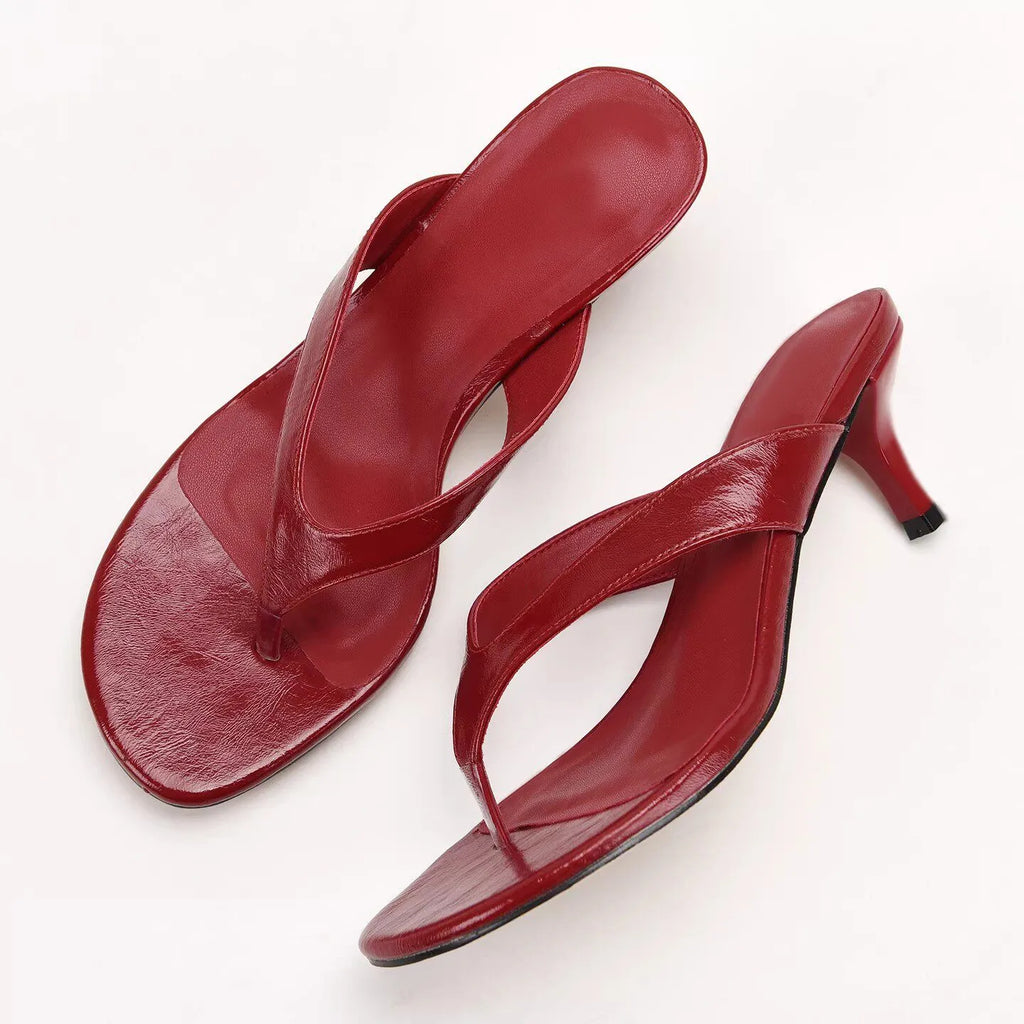 *Fashionable Hot Selling Elegant Sexy Casual Sandals for Women Summer New Comfortable Toe Clamped Banquet High-heeled Slippers