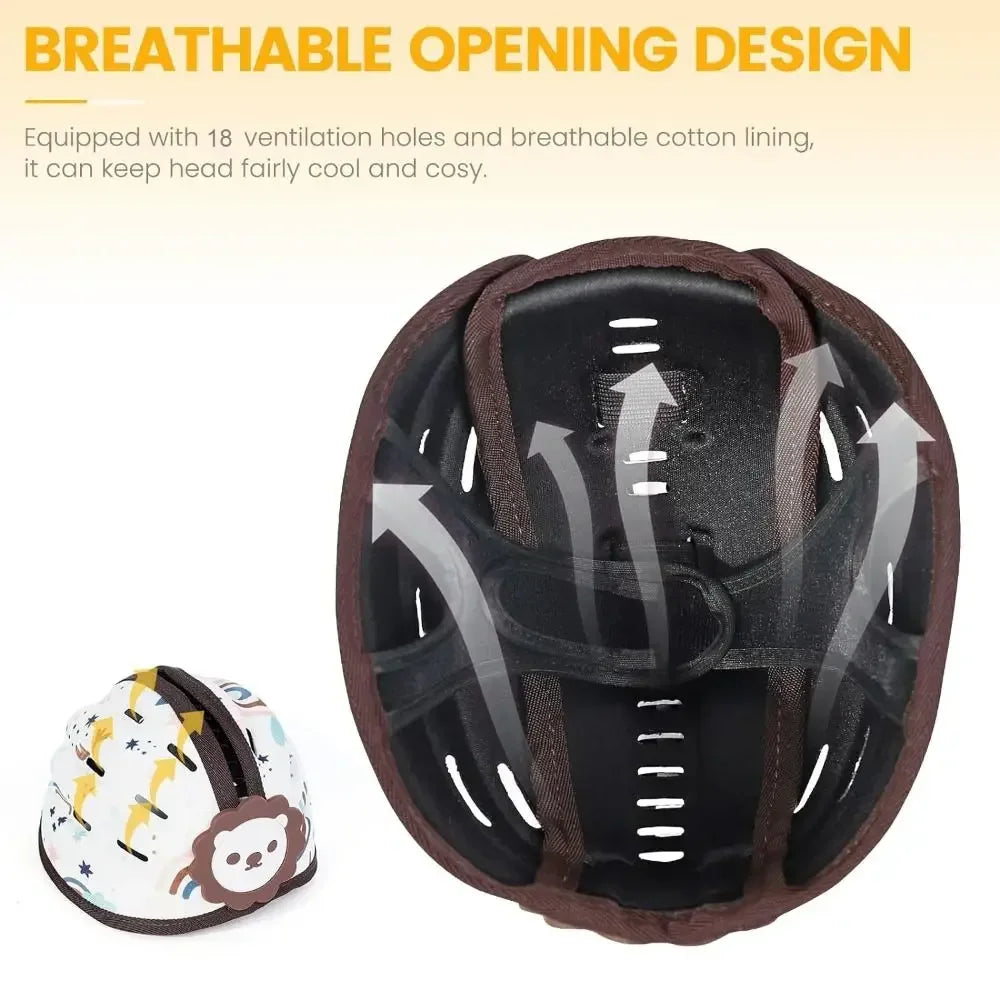 Toddler Walking Crawling Baby Safety Helmet Breathable Kids Security Head Protective Hat Lightweight Cartoon Infant Bumper Cap