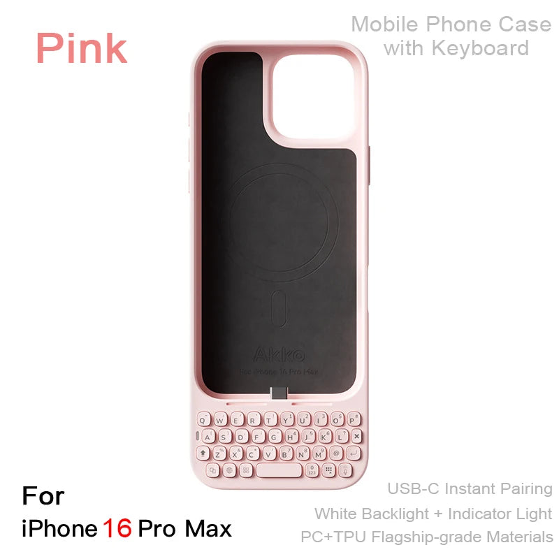 Mobile Phone Case with Keyboard Magnetic Suction All-in-One Phone Case Wired External Keyboard For iPhone 16 Pro Max 17 Pro Max