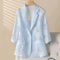 Women Lace Blazer Jacket Summer Eugen Sun Protection, Foreign Style Slim New Hollowed Out Seven Point Fashionable Suit, High-end