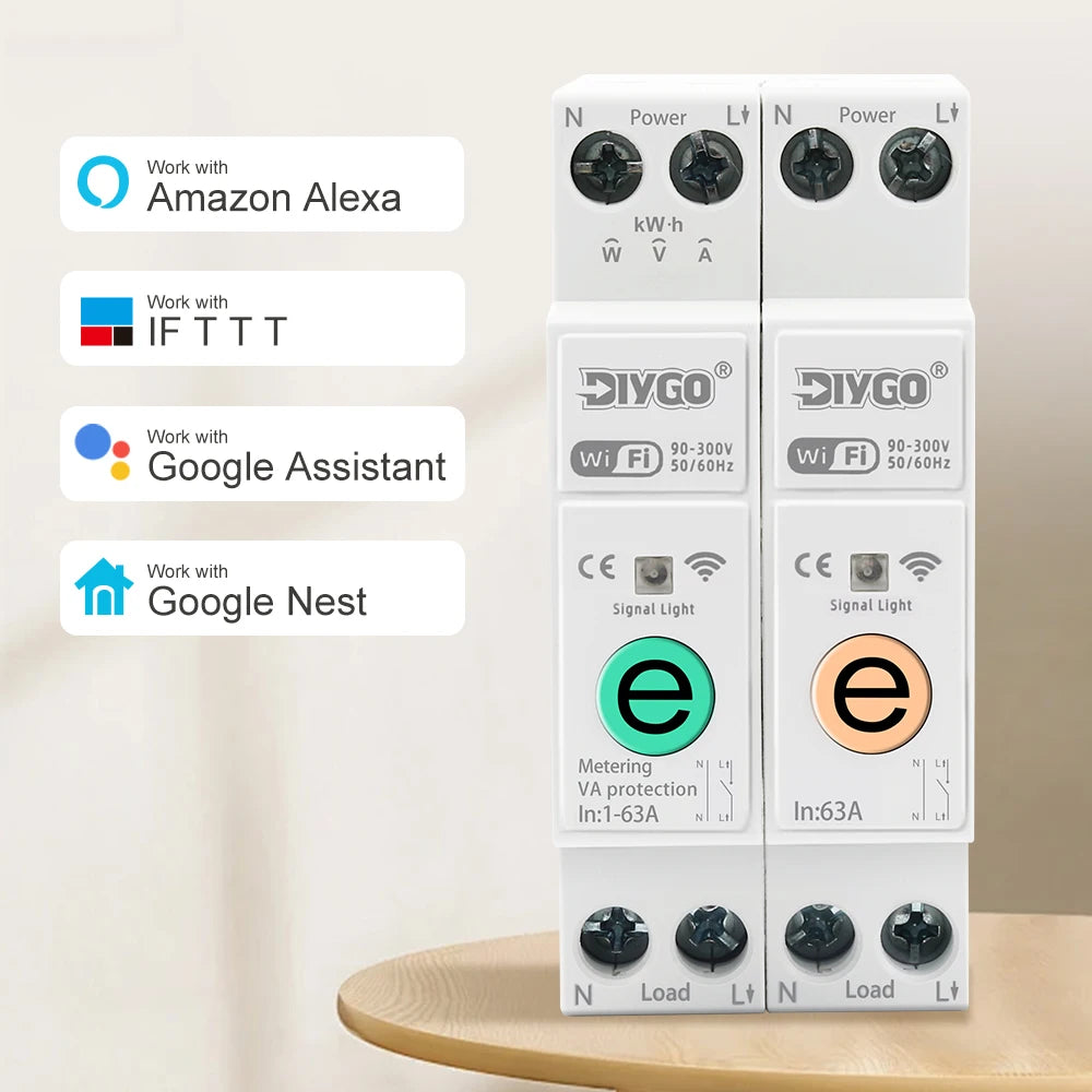 WIFI Smart Circuit Breaker DGB-63E/63ET eWeLink Metering Real-monitoring Energy Meter Timer Home Voice Remote Control Switch