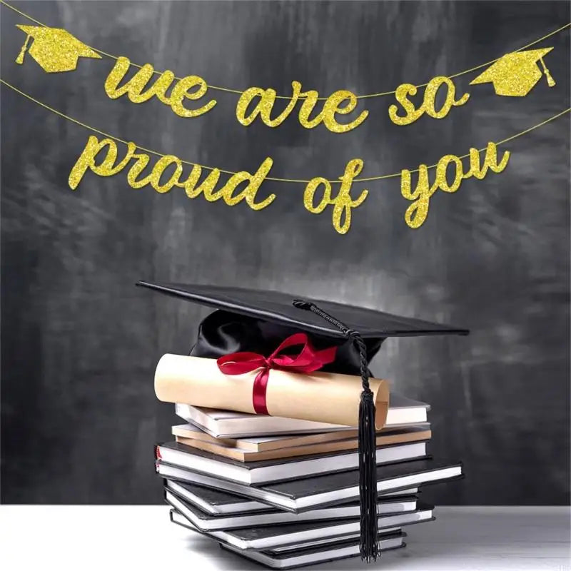 Graduation Decoration Banners Streamers Durable Glittering Paper Reusable