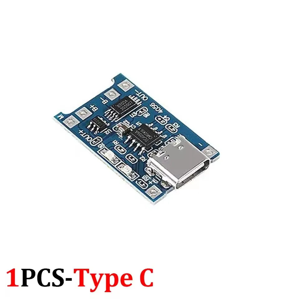 USB Type-C TP4056 Charging Modules 5V 1A 18650 Lithium Battery Charger Board with Protection Features Micro USB/Type C Interface