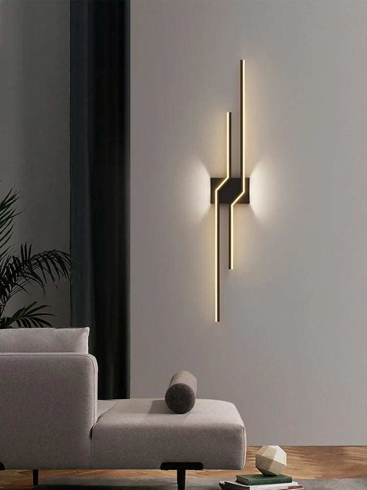Modern Living Room Sofa Background Wall Lamps for Bedroom Bedside Designer Strip Minimalist Wall Decor Loft creative line Lights