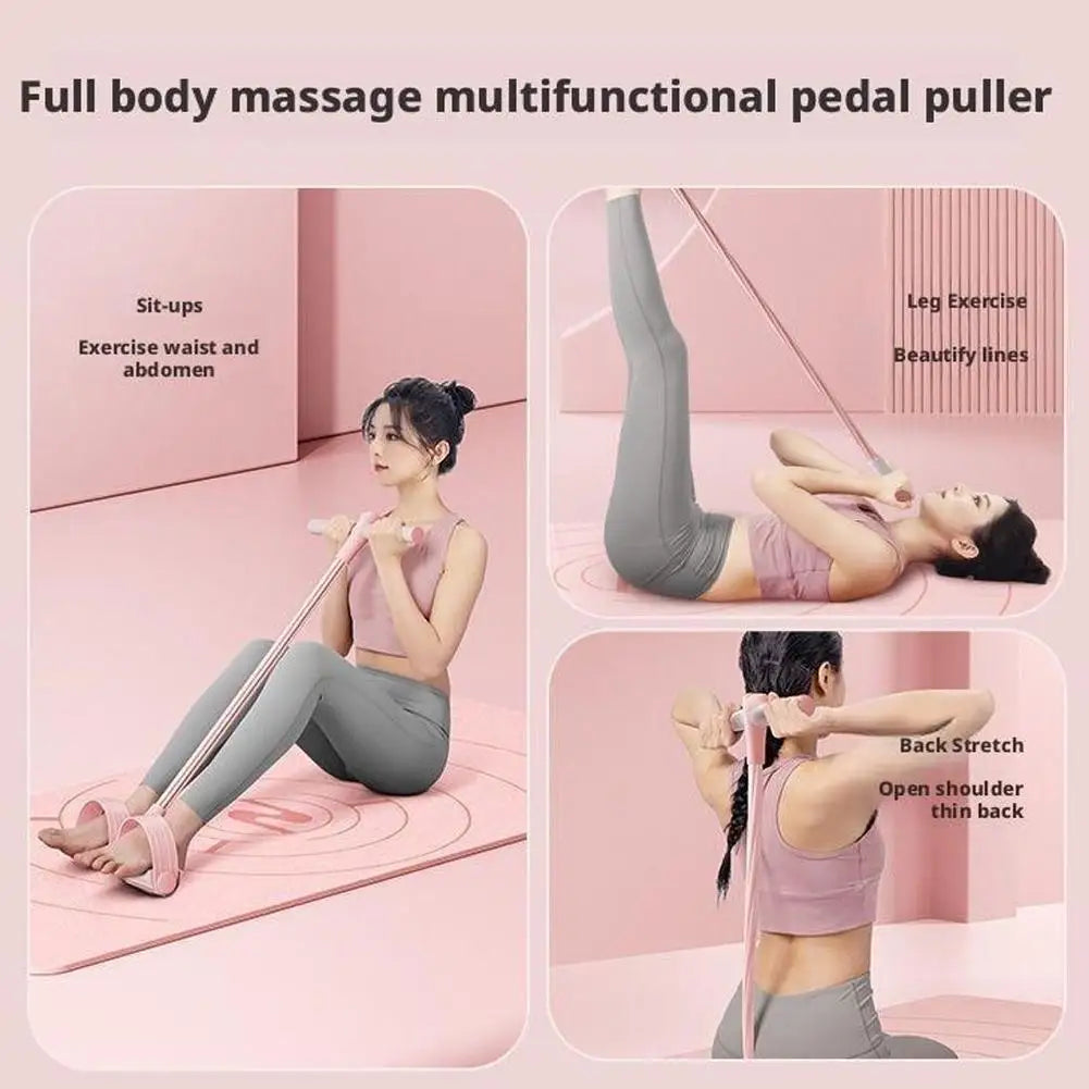 6 Tubes Pedal Resistance Band Elastic Pull Rope Sit Up Expander Fitness Equipment For Abdomen Waist Leg Arm Yoga Home Gym