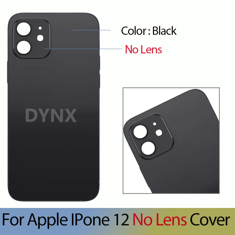 New Back Cover for iPhone 12 Battery Cover Door Housing Replacement Part, for No Lens Bettery Back Cover Case