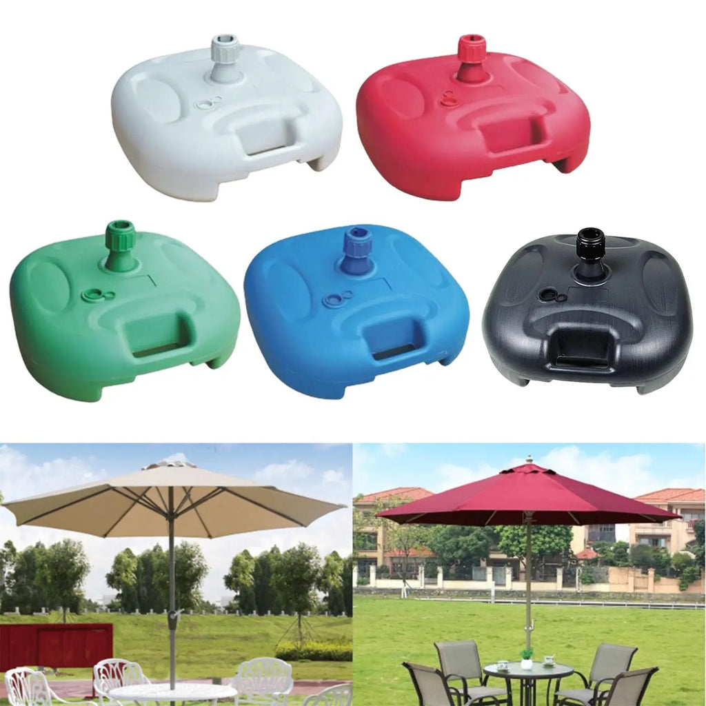 Outdoor Parasol Base Plastic Sunshade Umbrella Stand Stable Sand Water Fillable Patio Holder for Balcony Garden Terrace