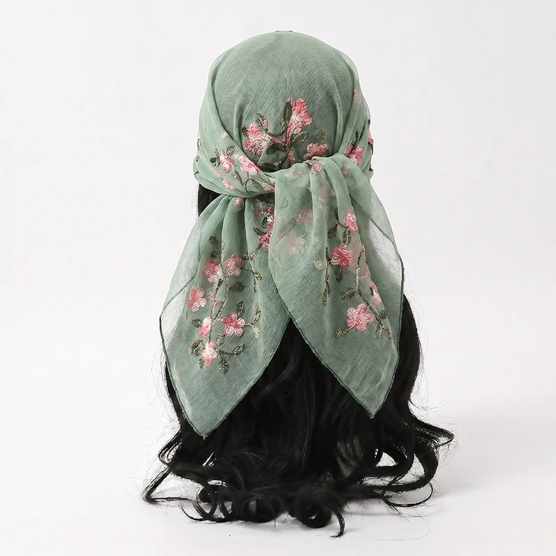 Women Hijab Wrap Shawl Flower Lace Scarves Lady Fashion Wedding Headscarves Female Spring Summer Photo Props Accessories 2026