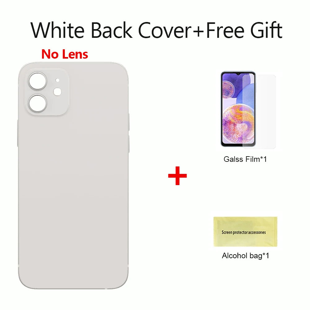 New Back Cover for iPhone 12 Battery Cover Door Housing Replacement Part, for No Lens Bettery Back Cover Case