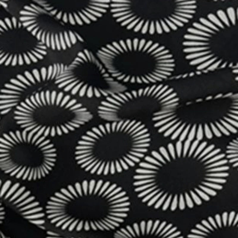 L100cm X W150cm Black Curtains Fabric Handmade Sewing Home Print Retro Summer Breathable Fashion DIY Craft Textile Art Material