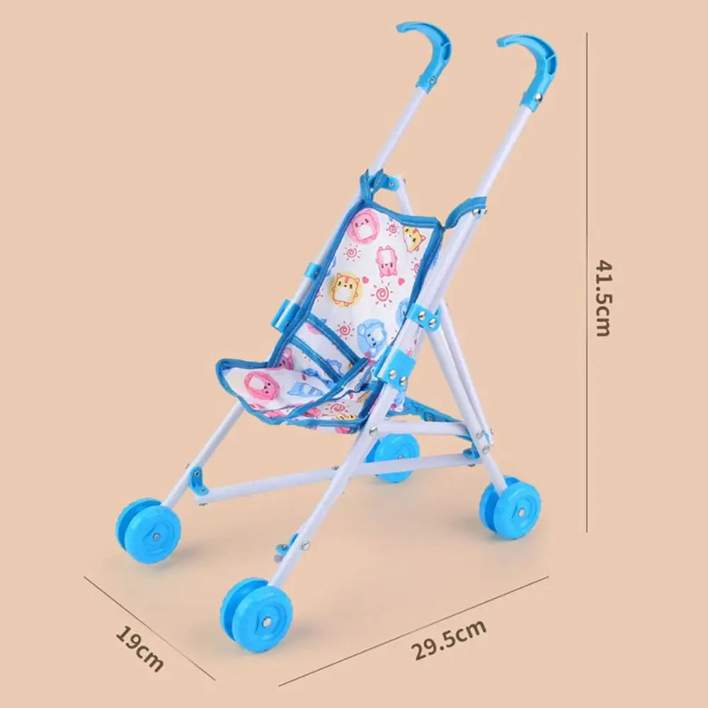 Baby Stroller Trendy Interactive Dolls Pram Plastic Stable Doll Handcart Play Toys Doll Stroller for Boys Girls Doll Accessories