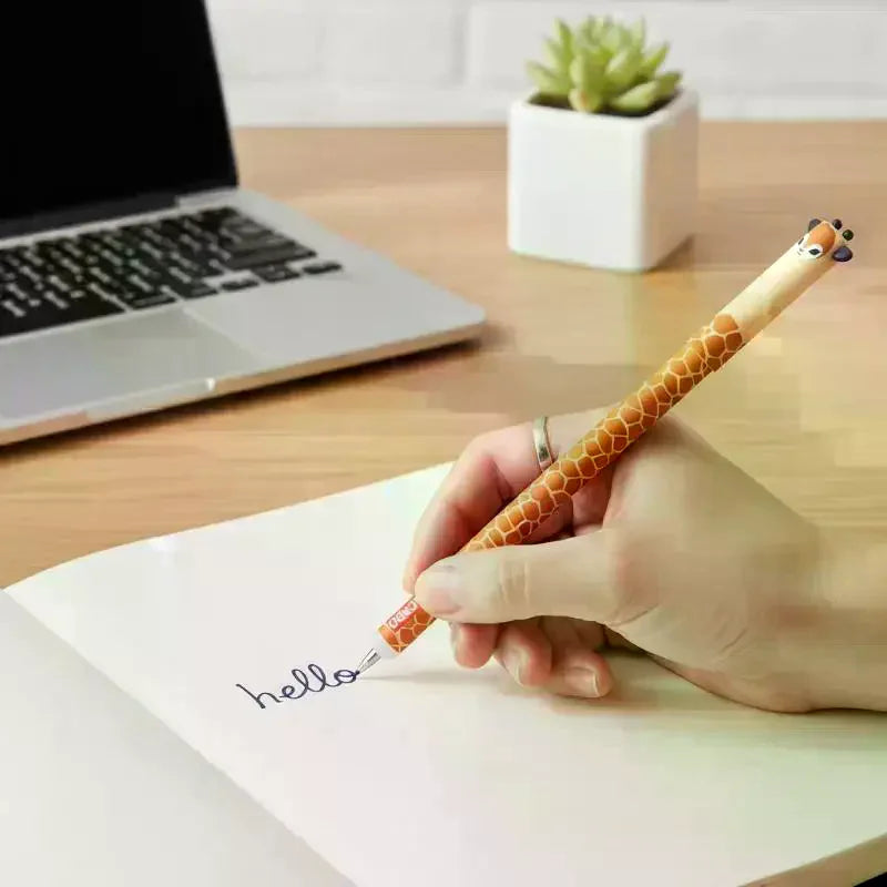 6/8/10Pcs Cute Writing Tools Animal-Shaped Erasable Pens For Journaling Writing Office Supplies Gift Ideas Office Stationery