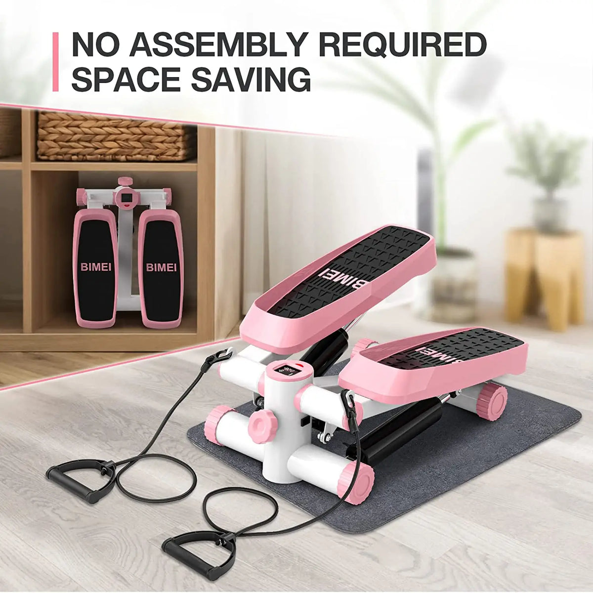 Portable Home Gym Mini Fitness Stepper Exercise Machine With LCD Display And Resistance Band Workout Program