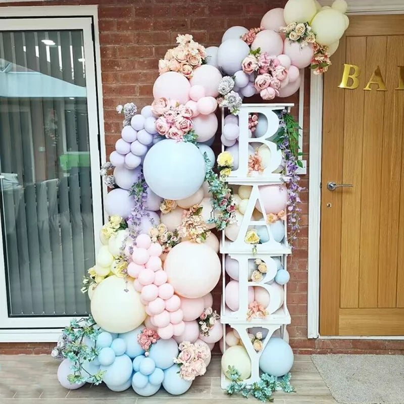 BABY Box Baby Shower Decoration Hollow baby Letter Cubes Balloon Filling Boxes Party Decor Props