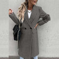 Women Woolen Coat 2026 Autumn Winter Thickened Single-Breasted Solid Color Fitted Long Windbreaker Woolen Coat Women's Clothing