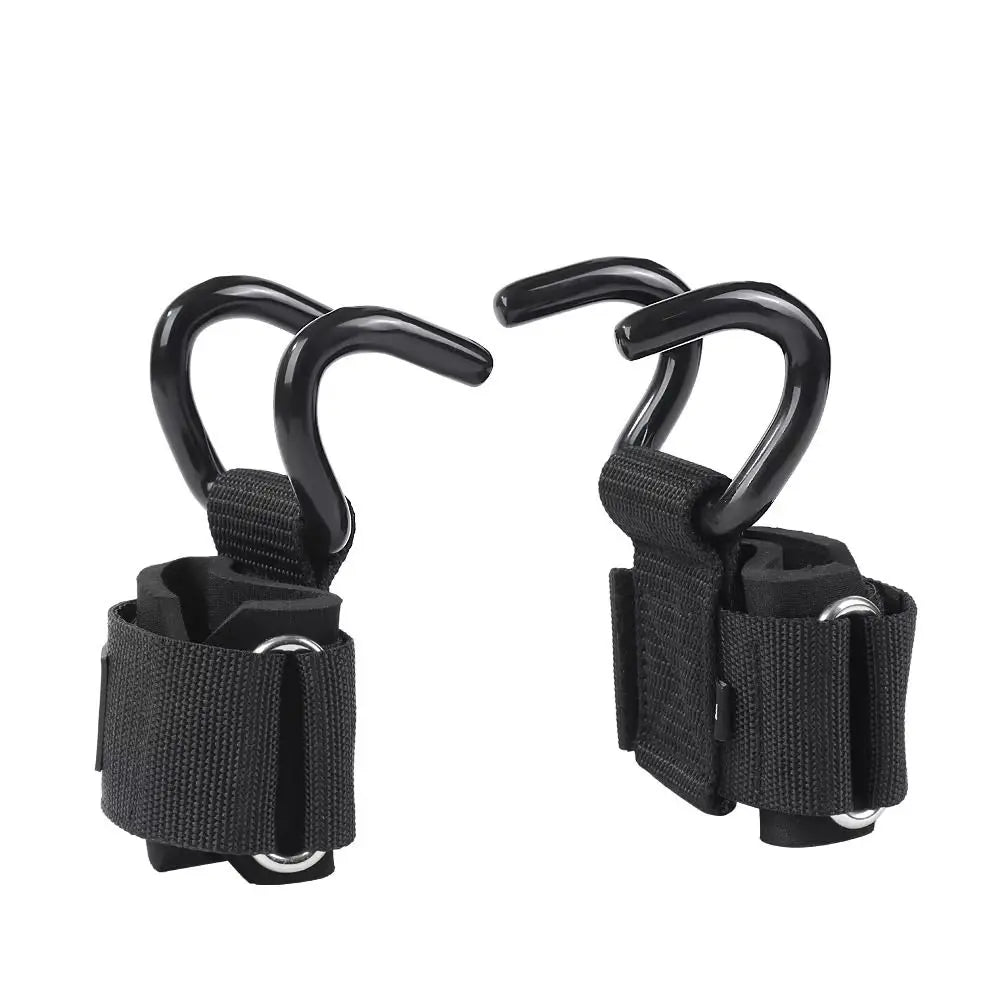 2Pcs Adjustable Grips Weight Lifting Hooks Strength Workout Black Wrist Weightlifting Straps Fitness Accessories