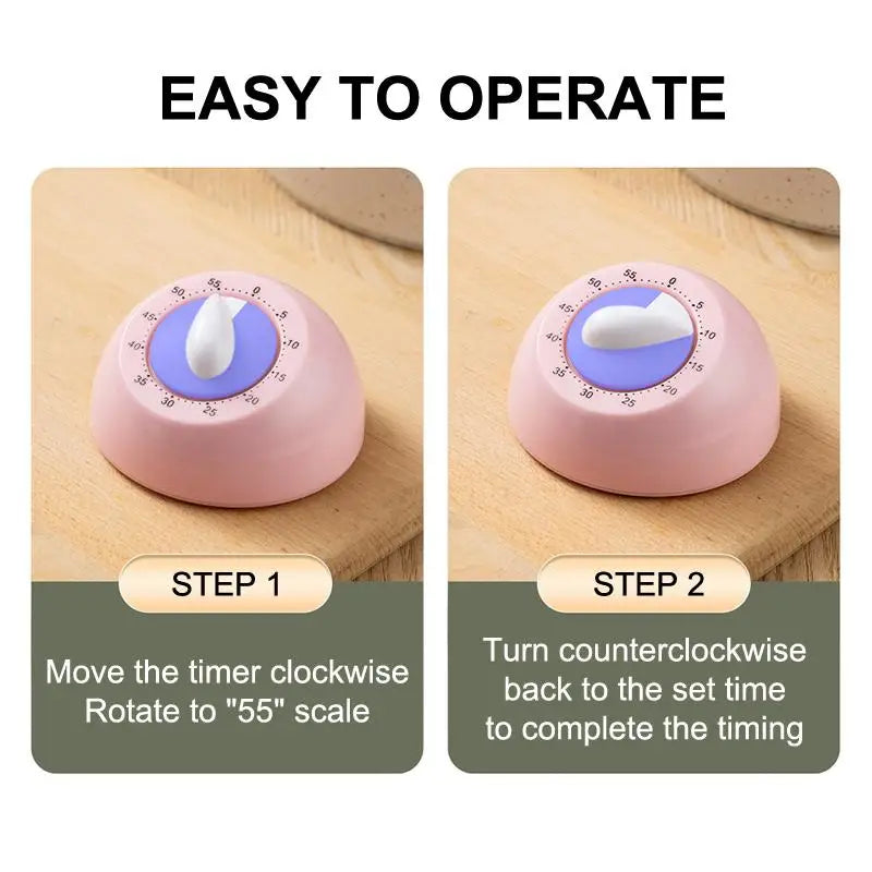 Mechanical Kitchen Timer With Loud Alarm And Battery Free Design Perfect For Home Cooking Baking And Study Time Management