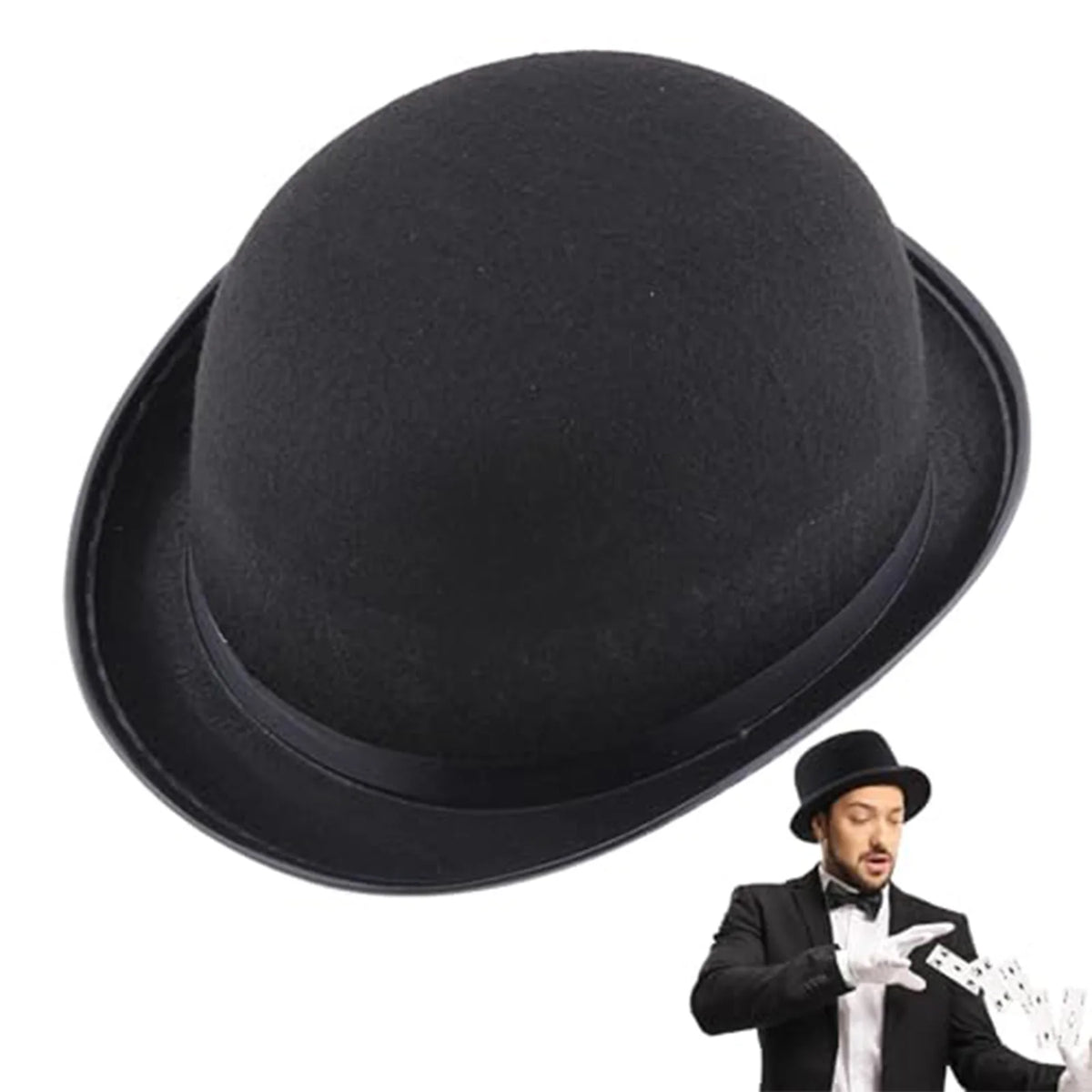 Classic Top Hats for Men Felt Tuxedo Costume Hat Chaplin Cosplay hat for Dress-Up Parties Costume
