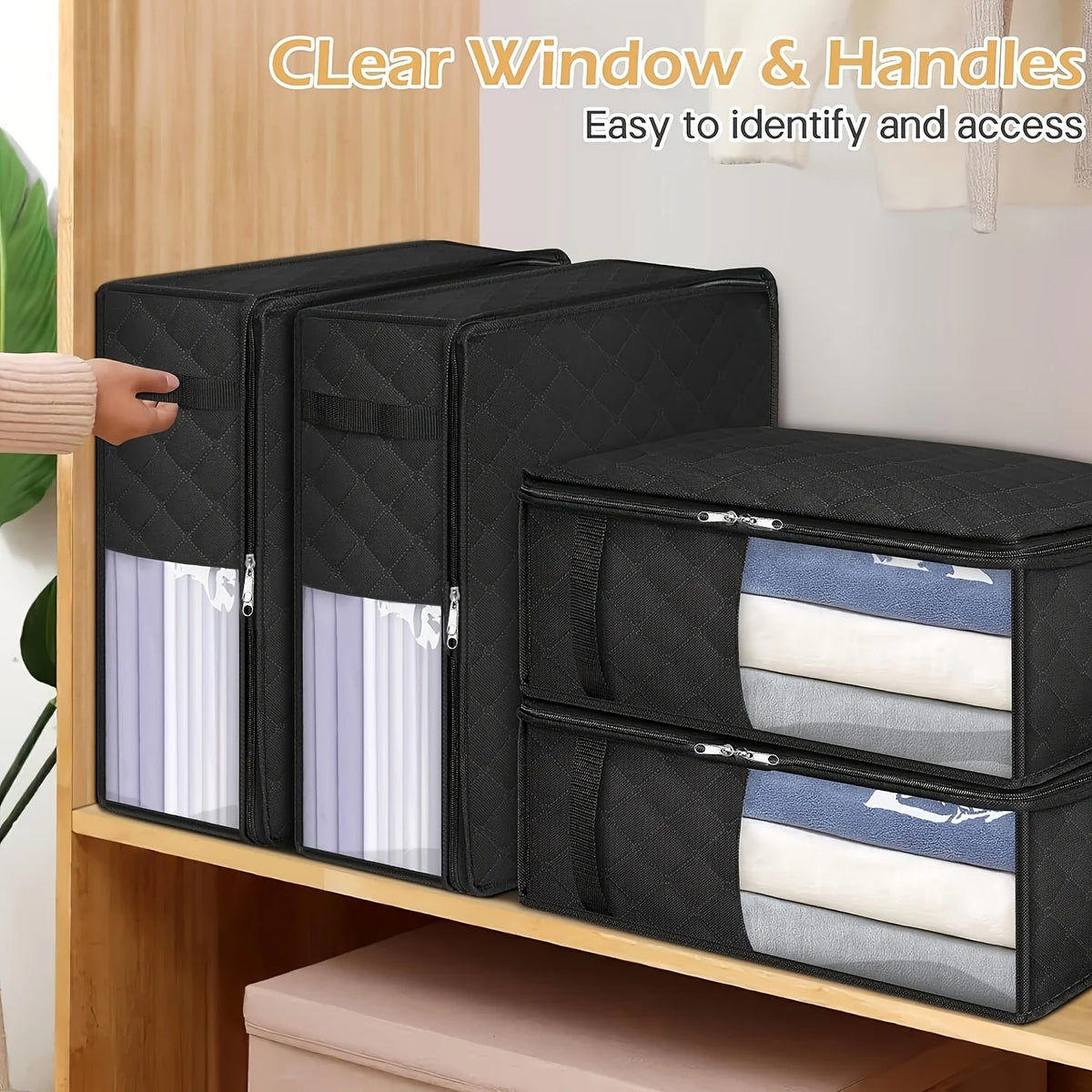 Bed Sheets, Clothes, Blankets, Storage Bags with Zippers, Suitable for Blankets, Bedding, Wardrobes, Bedrooms, Saving Space