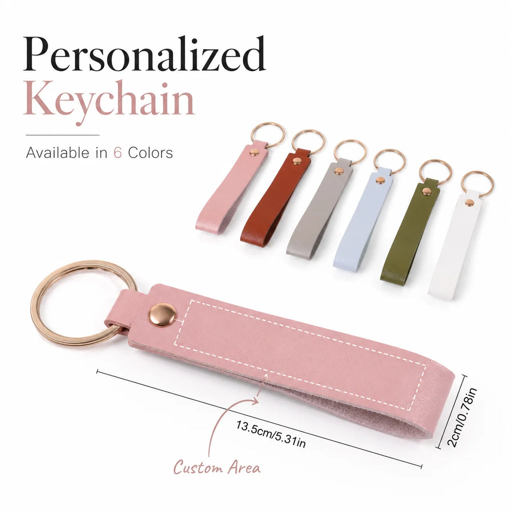 Custom Name Keychain, Laser Engraved Personalized Pu Keychain, Diy Pendant For Women, Personalized Text Keychain