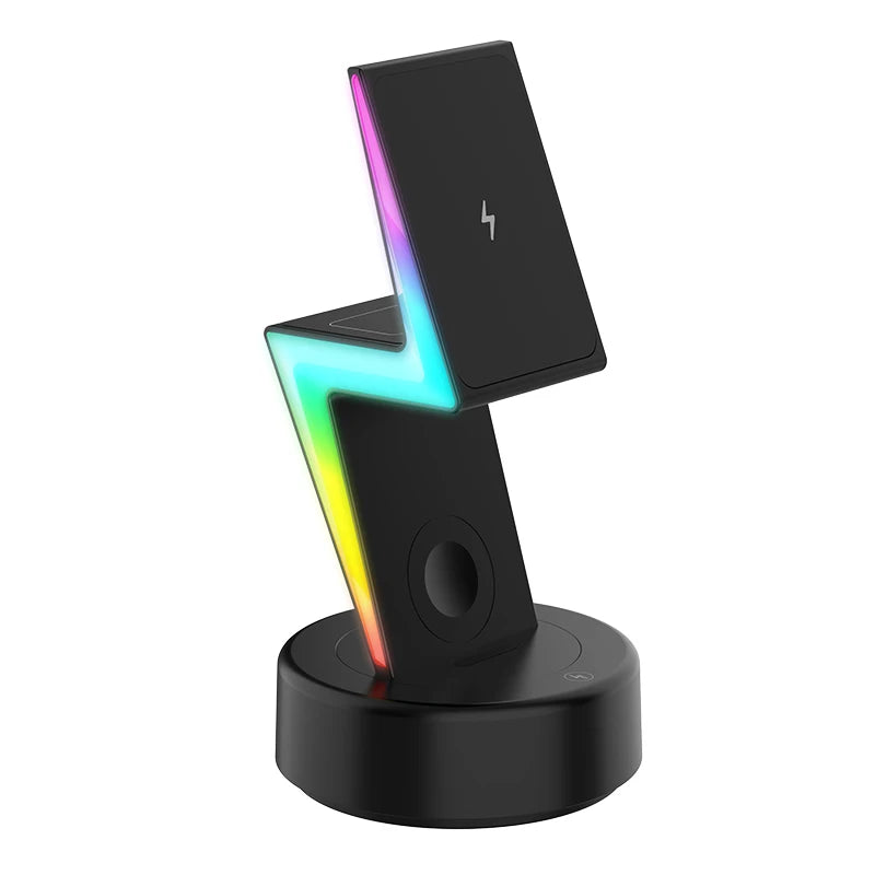 Arrival 3 in 1 wireless charger RGB light suitable for phone holder magnetic wireless charging