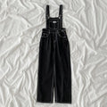 Women Casual Denim Overalls Spring Autumn Buttons Pockets High Waist Straight Jeans Korean Style Fashion Jumpsuit Pants