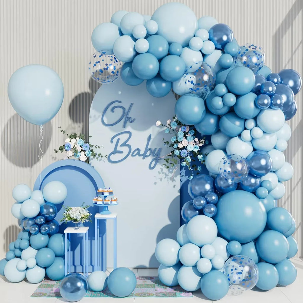 Blue Balloon Garland Arch Kit Happy Birthday Party Set Decorations Confetti Ballons Baby Shower Baloon Wedding BG Decor Globos