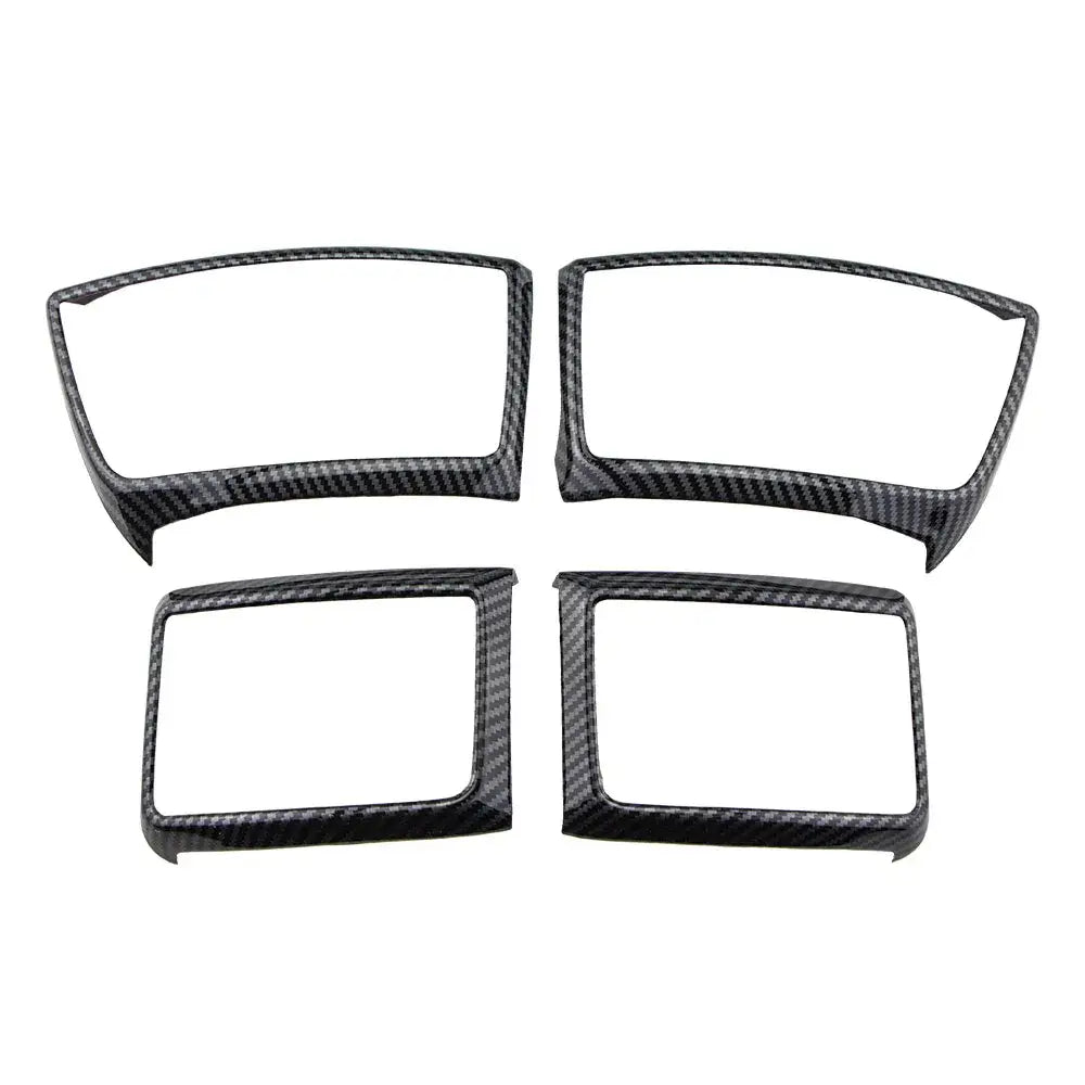 set of four black carbon fiber dashboard trim pieces for Ford Everest Ranger interior trim cover.