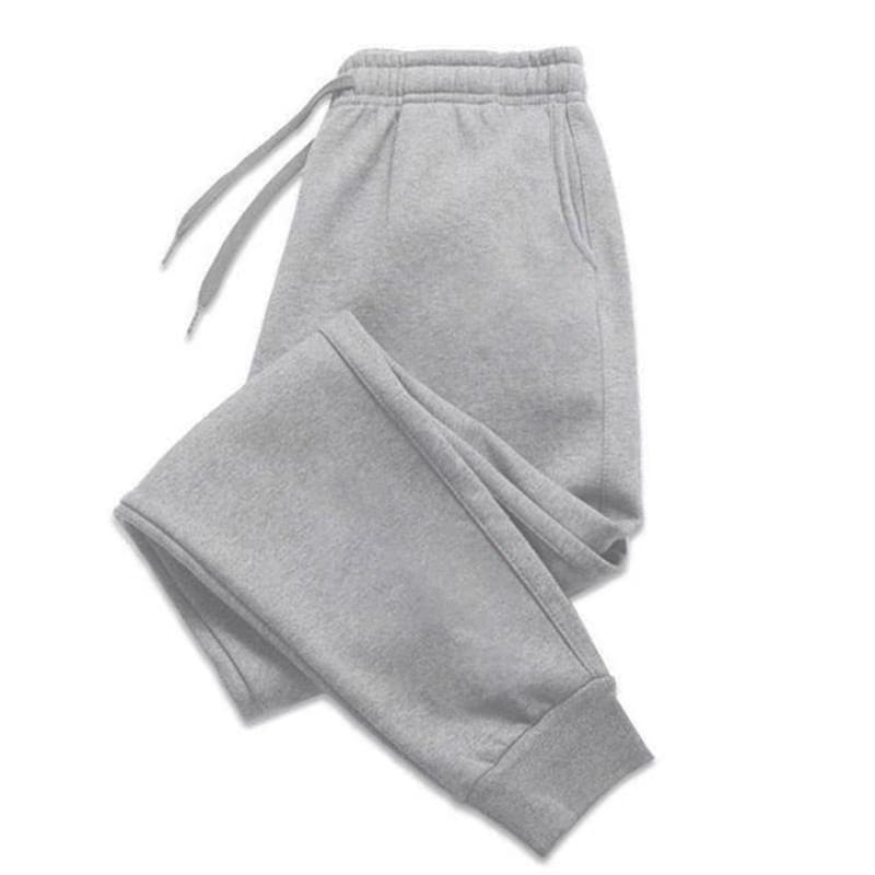 Jogging en molleton pour homme pour l’hiver, décontracté, en tissu gris chiné, avec une ceinture élastique et des cordons de serrage pour un ajustement réglable