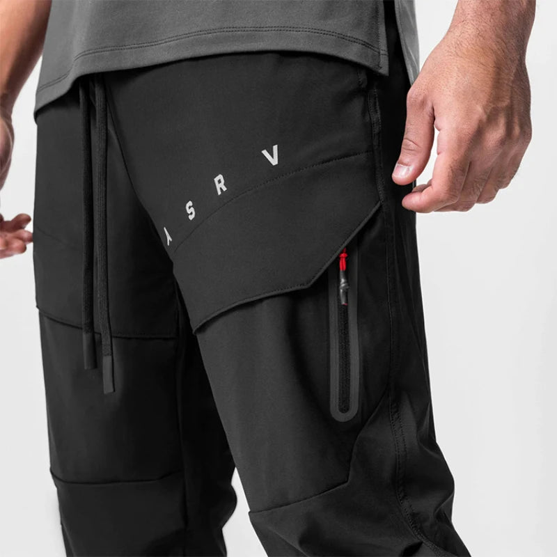 Men's Quick Dry Multi Pocket Cargo Joggers Gym Fitness Workout Sweatpants Casual Streetwear Sports Fashion Hip Hop Pants for Men