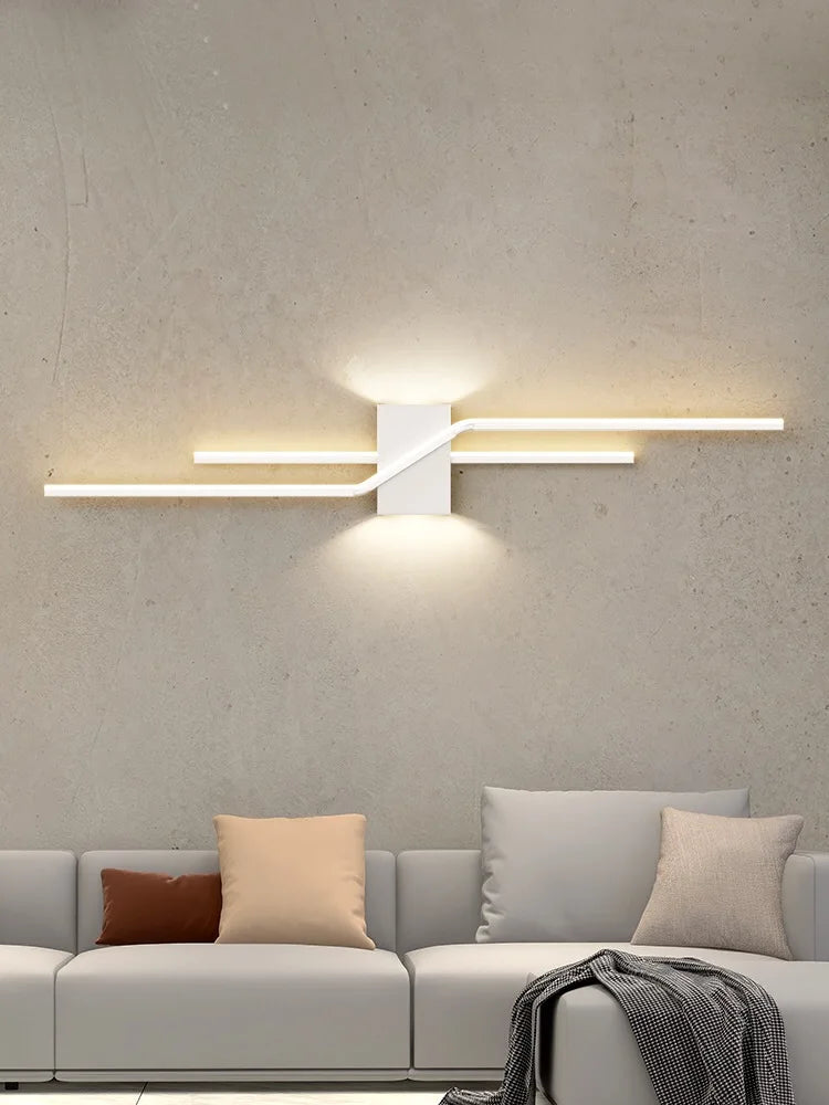Modern Living Room Sofa Background Wall Lamps for Bedroom Bedside Designer Strip Minimalist Wall Decor Loft creative line Lights