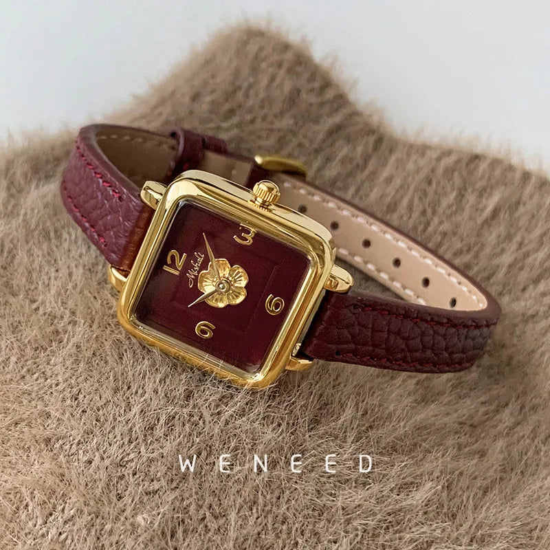 Watches for women 2026 new square fashion light luxury women's quartz women's watch high-end red quartz watch gift for women