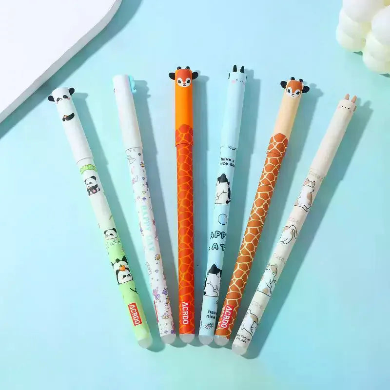 6/8/10Pcs Cute Writing Tools Animal-Shaped Erasable Pens For Journaling Writing Office Supplies Gift Ideas Office Stationery