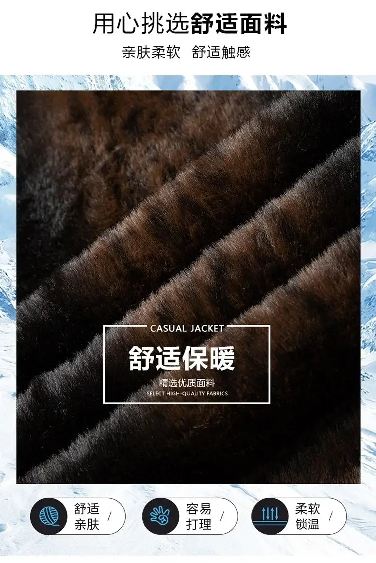 A plush dark brown men wool blend winter trench coat made from soft and warm high-quality fabric.