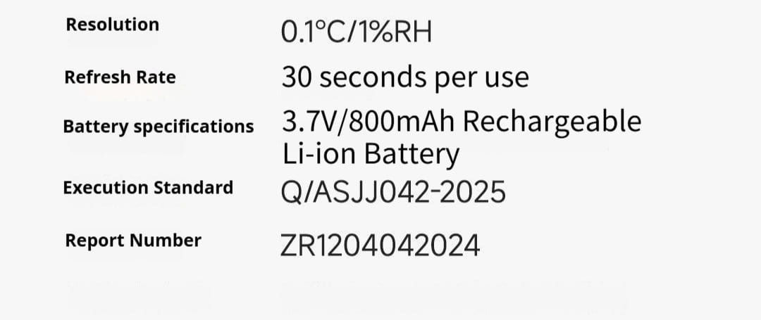 The smart temperature and humidity clock duka mooda smart features a resolution of 0.1°c and 1% rh, a refresh rate of 30 seconds per use, and a 3.7v 800 battery specification.