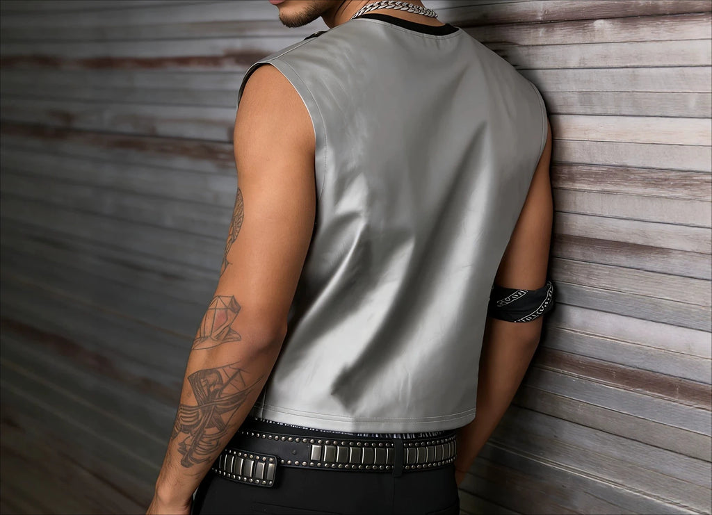 Men's Tank Top Motorcycle Trendy Short Sleeveless