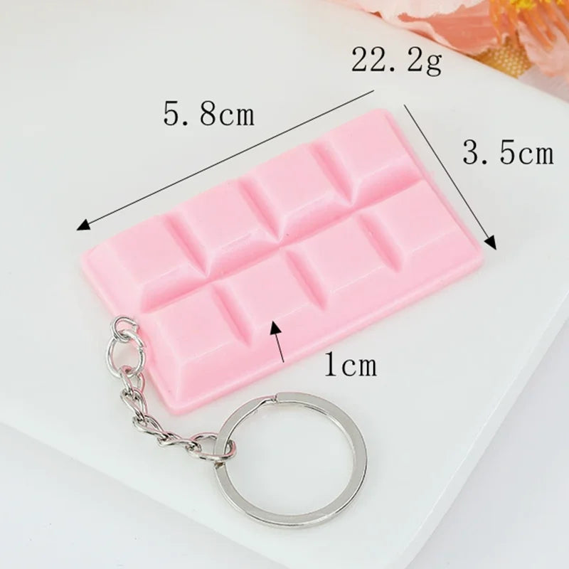 New Chocolate Biscuit Key Chain Cute Cartoon Food Play Bag Pendant Lovers Boudoir Gift Bag Wrapped Car Key Accessories Hanging