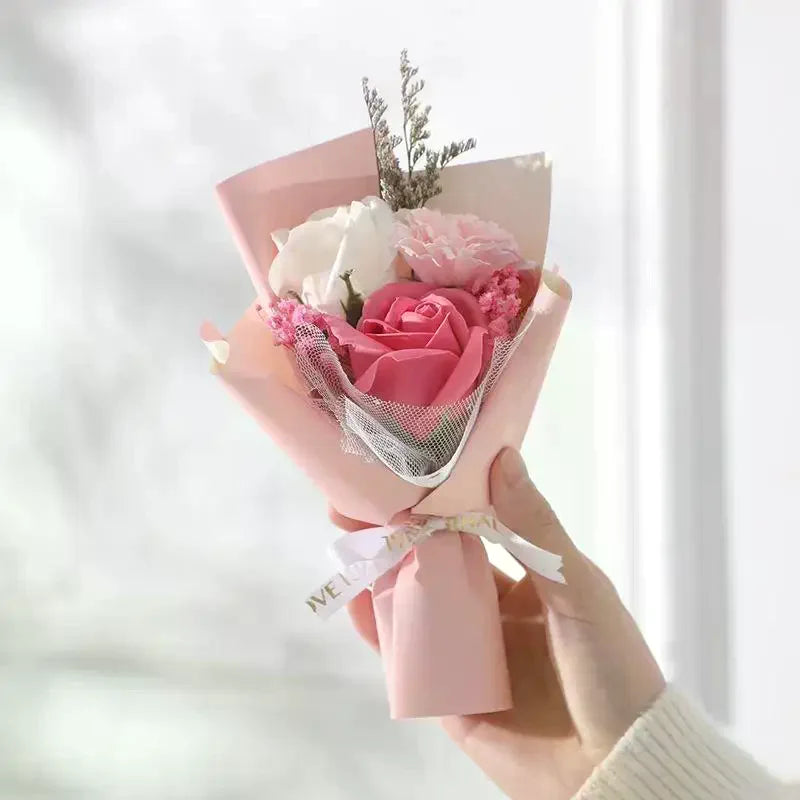 Valentine's Day Gift Decoration Rose Artificial Flowers Bouquet Fake Flower For Girlfriend Gift Mother's Day Decor Flower