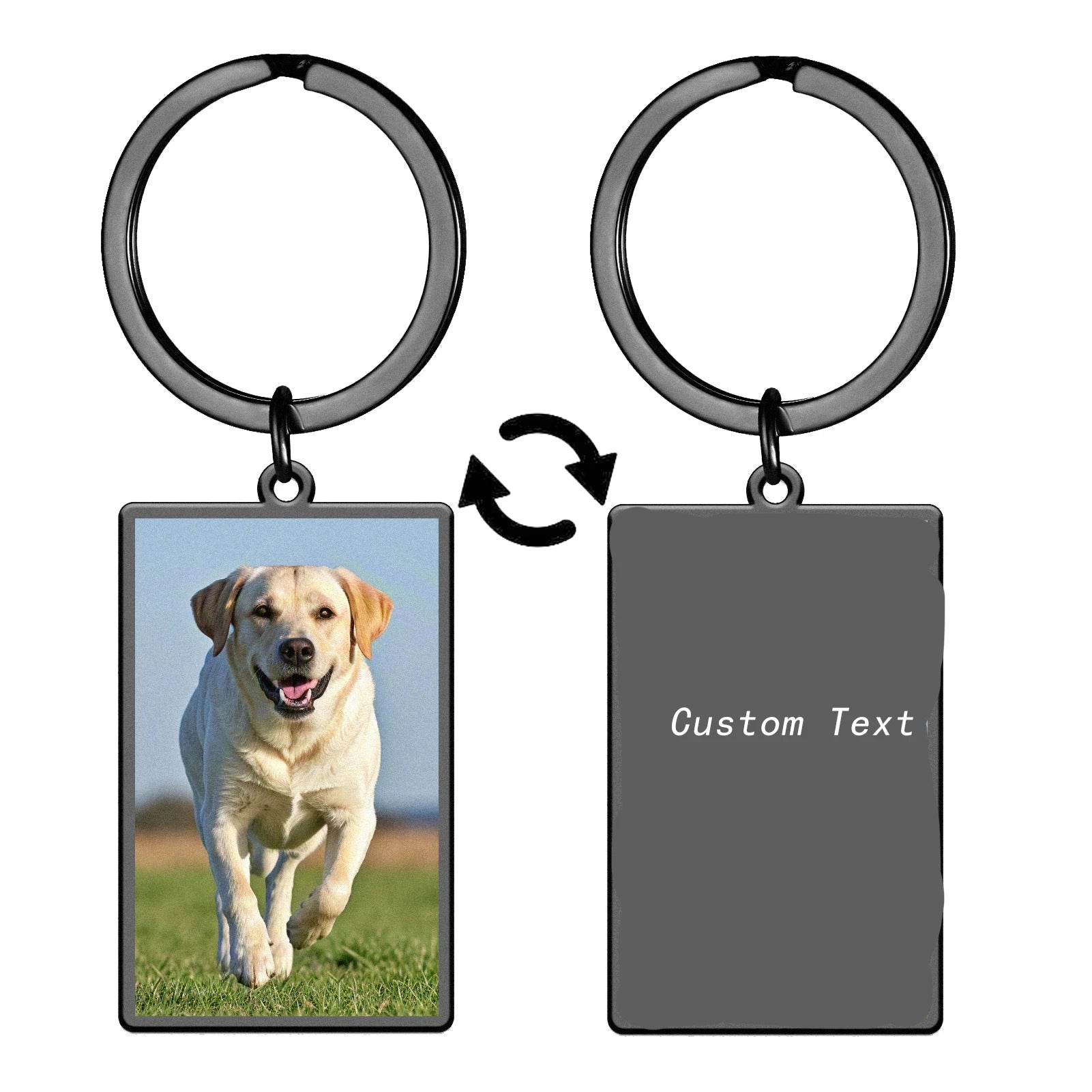 Personalized Photo Keychain Custom Rectangle Pendant Single Double Side Print Picture Key Ring Customized Family Party Gifts