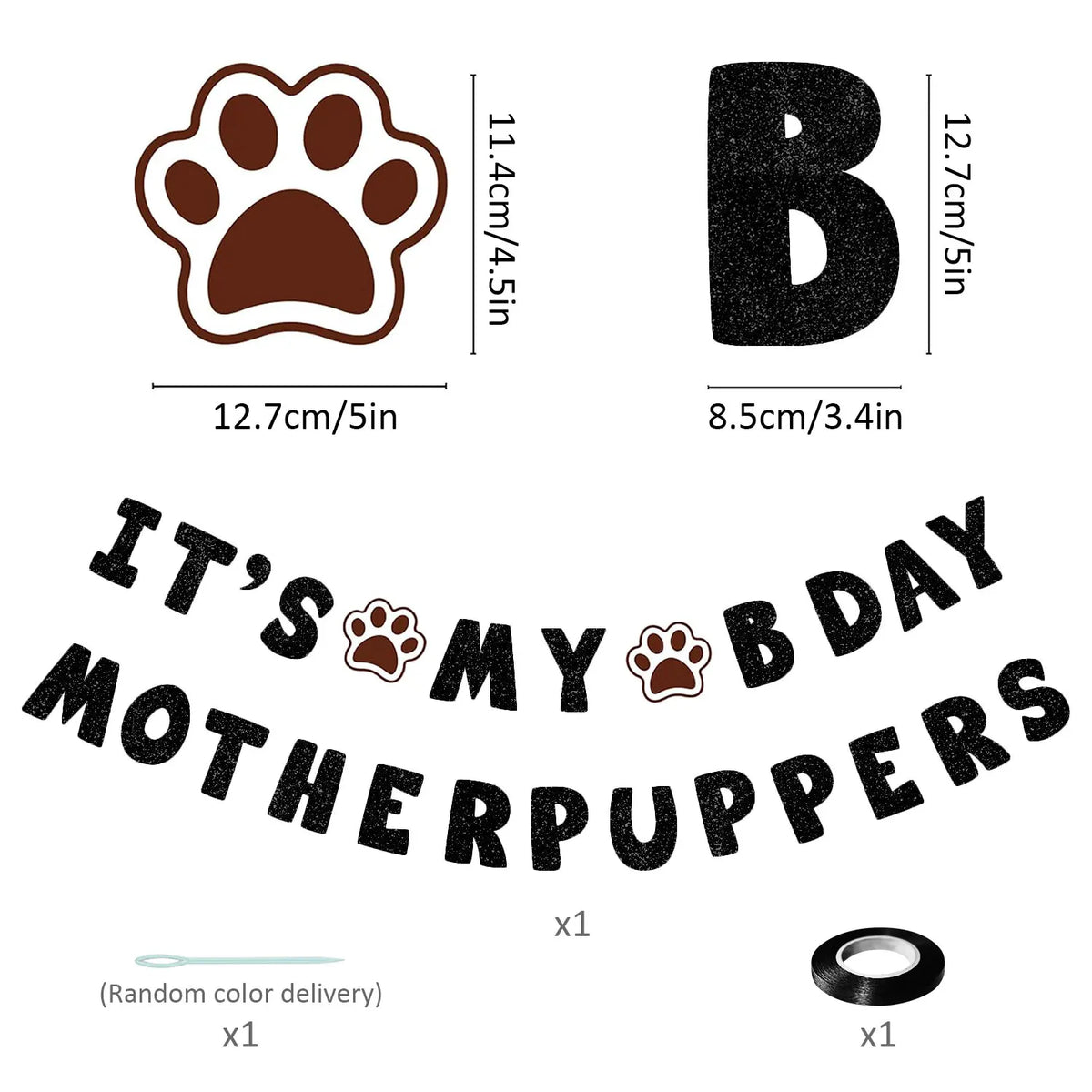 It's My Bday Motherpuppers, Funny Dog Birthday Banner, Paw Party Bunting Sign, Puppy Dog Pennant Decor