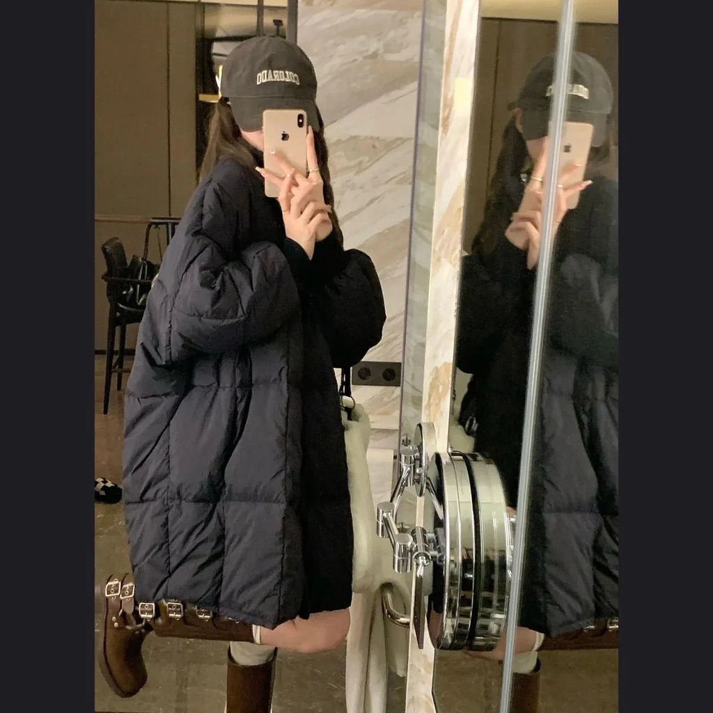Women Winter Cotton Padded Jacket 2025 New Warm Thick Long Parka Coat Korean Women Loose Lapel Winter Outwear Women Cotton Coat