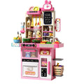 Simulated Kitchen Playset with Lights Sound Spray Steam, Kids Pretend Cooking Toy, Tableware Sink Set, Gift for Boys Girls